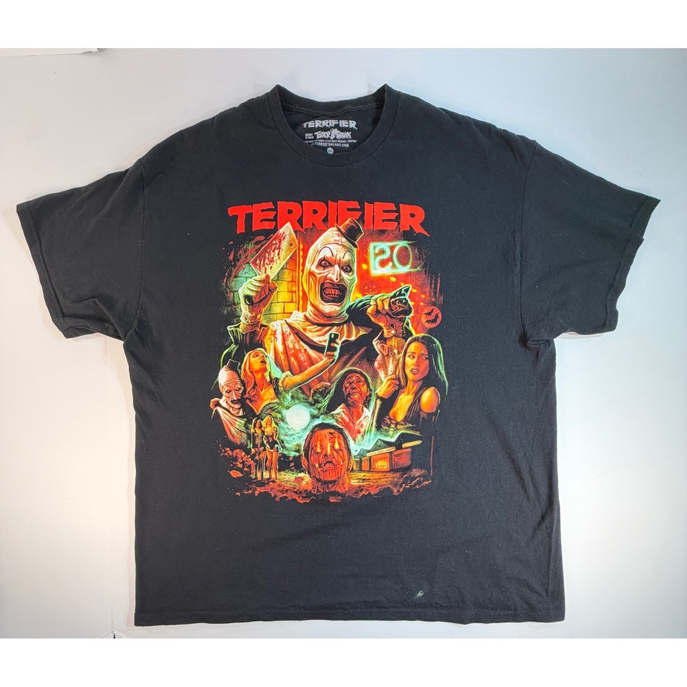 Terror Threads Terrifier Art the Clown Horror Movie T-Shirt Black 2XL